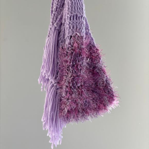 Y2K Fringe Scarf Purple - Picture 2 of 2